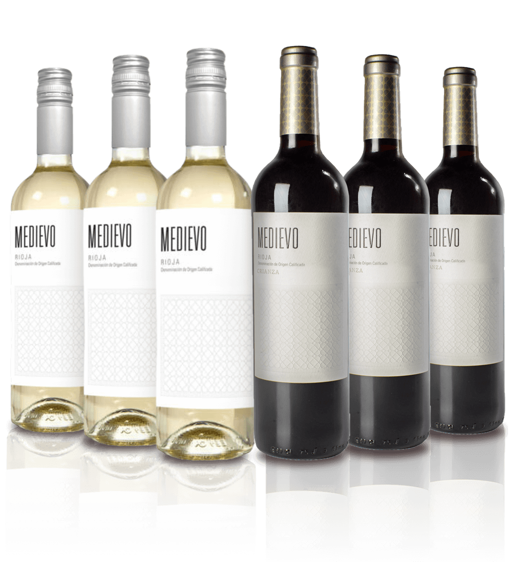 3 flessen witte & 3 flessen rode wijn